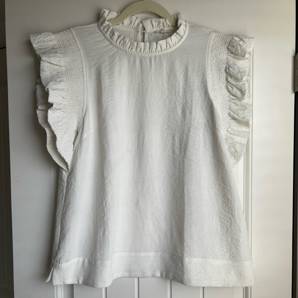 JODIFL White Ruffled Blouse